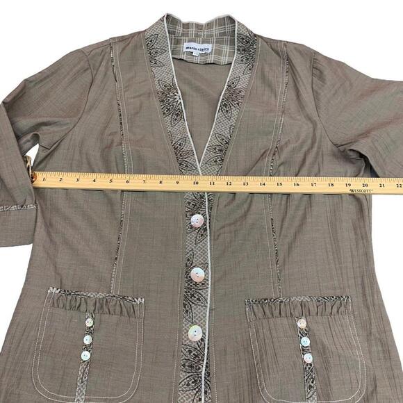 Marie Claire Womens Brown Evening Jacket Mother Of Pearl Buttons Size Large​​ - Picture 7 of 10